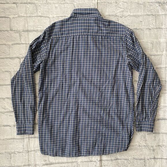 Chaps youth boys XL 18-20 cotton blend plaid print button down dress shirt - Picture 5 of 7